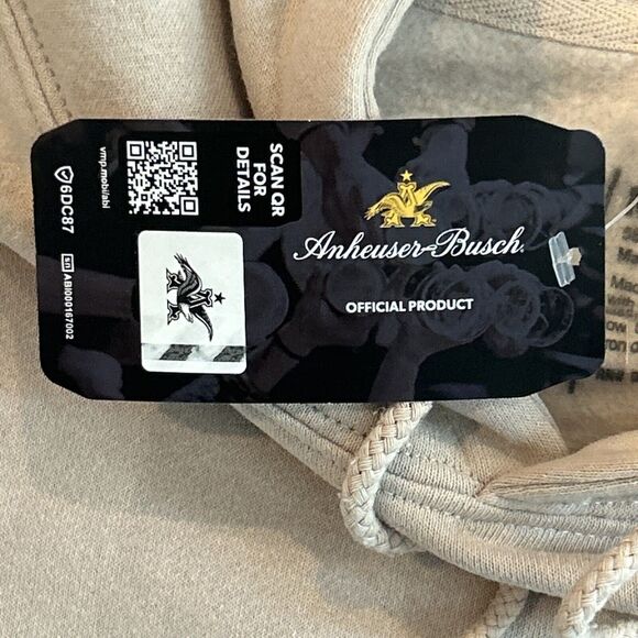 Busch Light Hunting Deer Camo Brown Beer Logo Hoodie Tan Size Medium Mens New - Picture 9 of 9